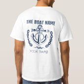 Aangepaste bootnaam en verzendregistratie Nautical T-shirt (Achterkant)