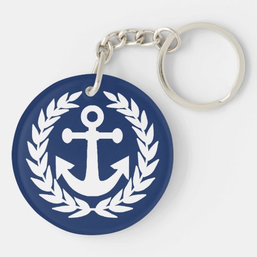 Aangepaste bootnaam nautische anker sleutelhanger (Achterkant)