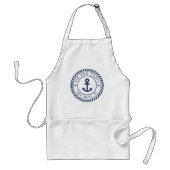 Aangepaste bootnaam Navy Blue Anchor Standaard Schort (Voorkant)