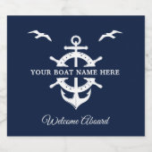 Aangepaste bootnaam Scheepswerf Wiel Anchor Nautic Bier Etiket (Enkel label)