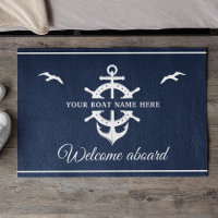 Aangepaste bootnaam Scheepswielanker Nautical Blue