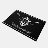 Aangepaste bootnaam schip wielanker Nautical Deurmat (Schuin)