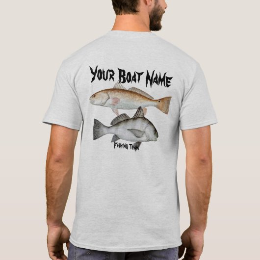 Aangepaste bootnaam Vist Shirt Rood en Zwart drum (Achterkant)