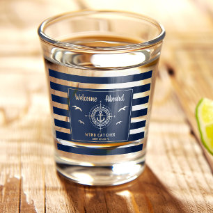 Aangepaste bootnaam Welkom aan boord Anker Cool Shot Glas