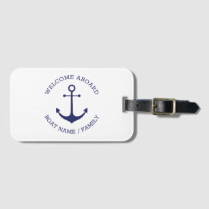 Aangepaste bootnaam Welkom aan boord nautisch anke Bagagelabel