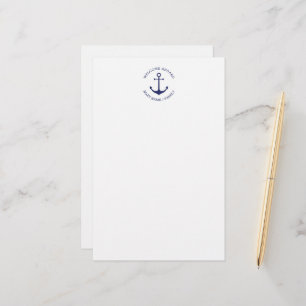 Aangepaste bootnaam Welkom aan boord nautisch anke Briefpapier