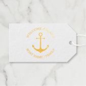 Aangepaste bootnaam Welkom aan boord nautisch anke Cadeaulabels (Voorkant (horizontaal))