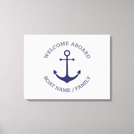 Aangepaste bootnaam Welkom aan boord nautisch anke Canvas Afdruk (Voorkant)