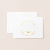 Aangepaste bootnaam Welkom aan boord nautisch anke Folie Kaarten (Voorkant met envelop)