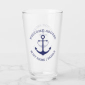 Aangepaste bootnaam Welkom aan boord nautisch anke Glas (Achterkant)