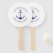 Aangepaste bootnaam Welkom aan boord nautisch anke Handwaaier (Voorkant en achterkant)