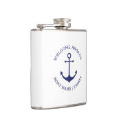 Aangepaste bootnaam Welkom aan boord nautisch anke Heupfles (Rechts)