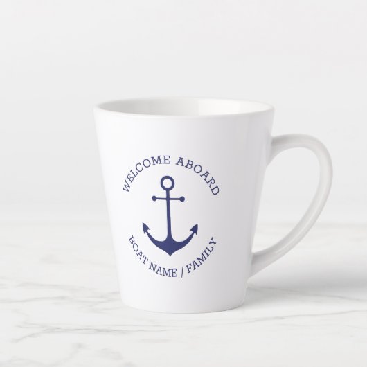 Aangepaste bootnaam Welkom aan boord nautisch anke Latte Mok (Rechts)