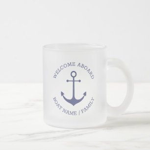 Aangepaste bootnaam Welkom aan boord nautisch anke Matglas Koffiemok