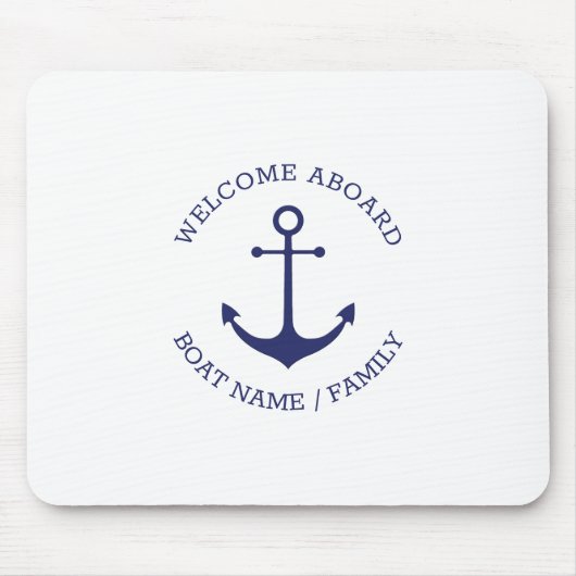 Aangepaste bootnaam Welkom aan boord nautisch anke Muismat (Voorkant)