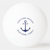 Aangepaste bootnaam Welkom aan boord nautisch anke Pingpongballen (Voorkant)