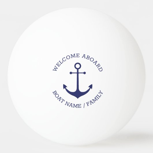 Aangepaste bootnaam Welkom aan boord nautisch anke Pingpongballen (Voorkant)