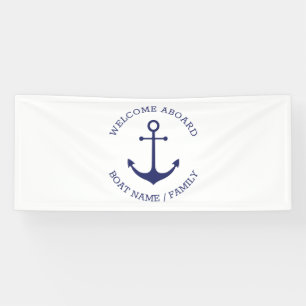 Aangepaste bootnaam Welkom aan boord nautisch anke Spandoek