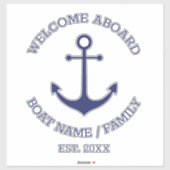 Aangepaste bootnaam Welkom aan boord nautisch anke Sticker (Vel)