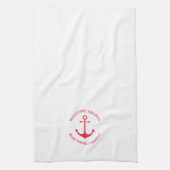 Aangepaste bootnaam Welkom aan boord nautisch anke Theedoek (Verticaal)