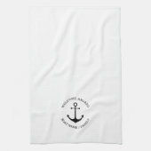 Aangepaste bootnaam Welkom aan boord nautisch anke Theedoek (Verticaal)