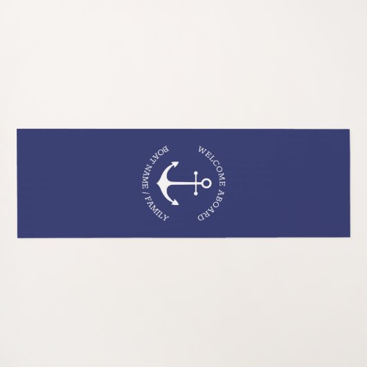 Aangepaste bootnaam Welkom aan boord nautisch anke Yogamat (Achterkant (horizontaal))