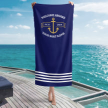 Aangepaste bootnaam Welkom aan boord Navy-blauw &