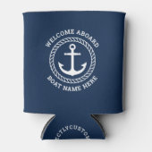 Aangepaste bootnaam welkom aan boord van anker en blikjeskoeler (Voorkant)