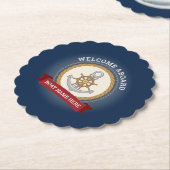 Aangepaste bootnaam welkom aan boord van anker en kartonnen onderzetters (Gekanteld)