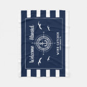 Aangepaste bootnaam Welkomstkaart Fleece Deken (Voorkant)