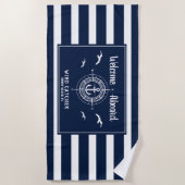 Aangepaste bootnaam Welkomstkaart Strandlaken (Voorkant)