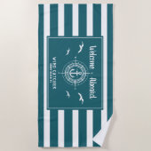 Aangepaste bootnaam Welkomstkaart Strandlaken (Voorkant)