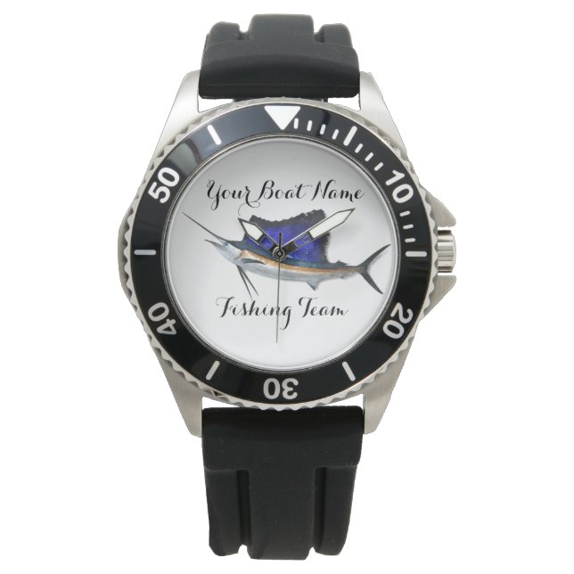 Aangepaste bootnaam Zeilvis Horloge (Voorkant)