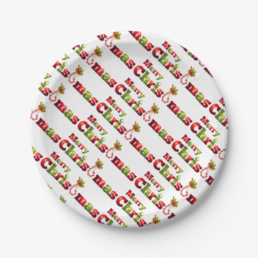 Aangepaste Borden papier/pretkerst Papieren Bordje (Voorkant)