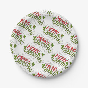 Aangepaste Borden papier/pretkerst Papieren Bordje