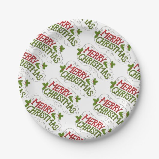 Aangepaste Borden papier/pretkerst Papieren Bordje (Voorkant)