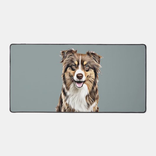 Aangepaste Border Collie Dog gepersonaliseerde tek Bureaumat (Voorkant)