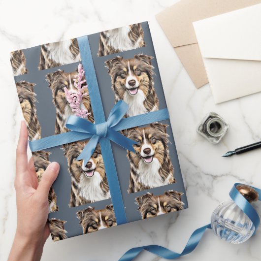 Aangepaste Border Collie Dog gepersonaliseerde tek Cadeaupapier (Geschenken)