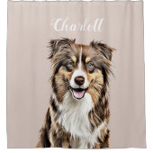 Aangepaste Border Collie Dog gepersonaliseerde tek Douchegordijn (Voorkant)