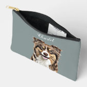 Aangepaste Border Collie Dog gepersonaliseerde tek Etui (Open)