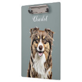 Aangepaste Border Collie Dog gepersonaliseerde tek Klembord (Links)