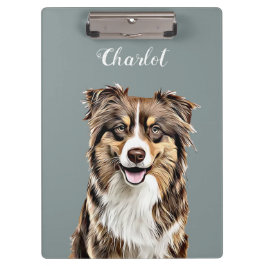 Aangepaste Border Collie Dog gepersonaliseerde tek Klembord