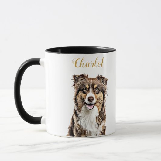 Aangepaste Border Collie Dog gepersonaliseerde tek Mok (Links)