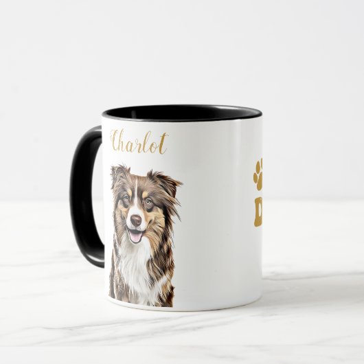 Aangepaste Border Collie Dog gepersonaliseerde tek Mok (Voorkant links)
