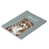 Aangepaste Border Collie Dog gepersonaliseerde tek Notitieboek (Linkerzijde)
