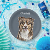 Aangepaste Border Collie Dog gepersonaliseerde tek Papieren Bordje (Feest)