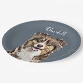 Aangepaste Border Collie Dog gepersonaliseerde tek Papieren Bordje (Gekanteld)