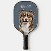 Aangepaste Border Collie Dog gepersonaliseerde tek Pickleball Paddle (Voorkant)