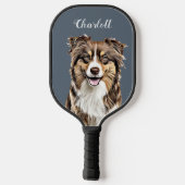 Aangepaste Border Collie Dog gepersonaliseerde tek Pickleball Paddle (Achterkant)