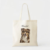 Aangepaste Border Collie Dog gepersonaliseerde tek Tote Bag (Voorkant)